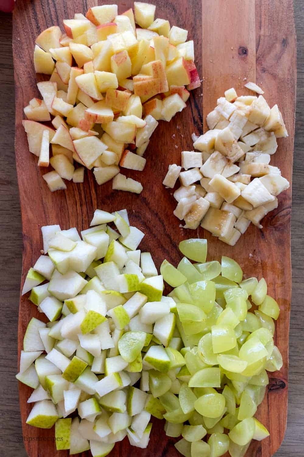 chopped fresh fruits.