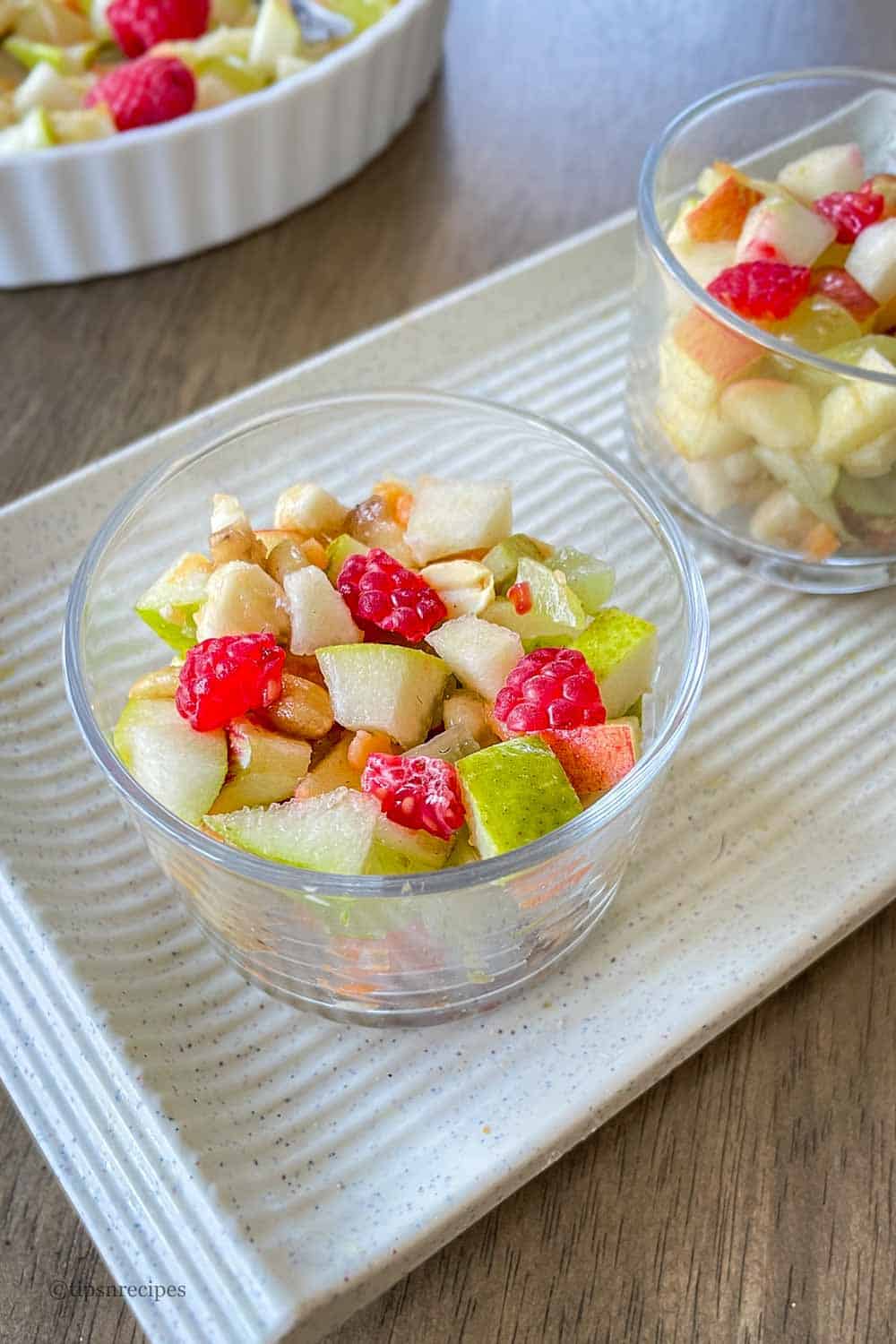 Bowls of fresh fruit served as welcome snack for guests.