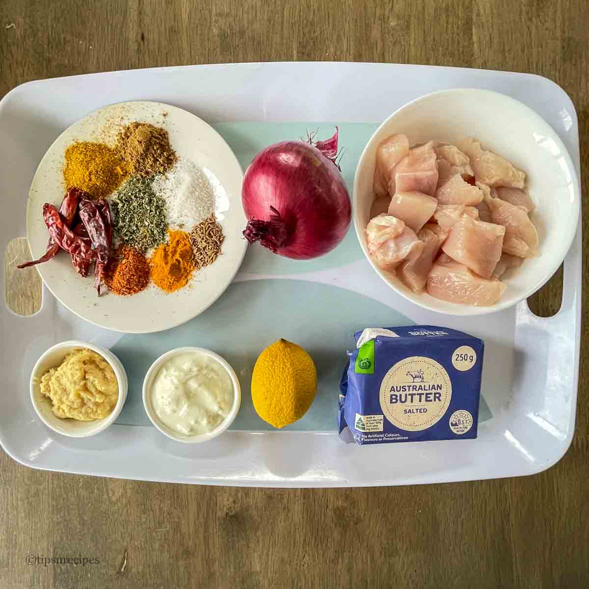 Ingredients for butter chicken recipe